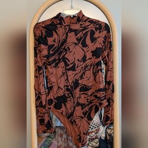 A New Day Brown and Black Bodysuit